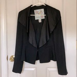 Black Tabitha Blazer with Silk Lapel
